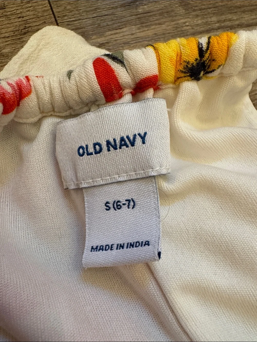 Old Navy Cream Halter Dress with Pink, Yellow & Blue Floral Print
